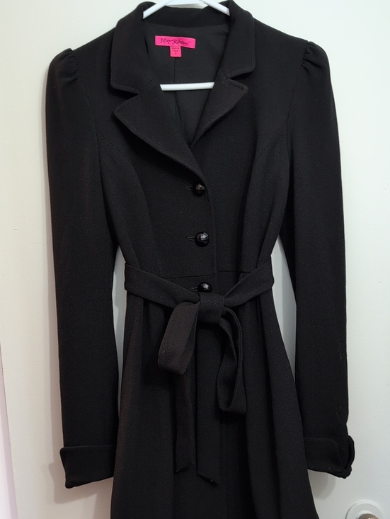 Betsey Johnson Jackets & Blazers - Betsey Johnson Black Coat with Crochet Ruffles